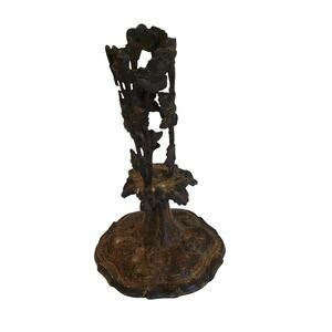 RARE Antique French Epergne Holder Bronze Base Neoclassical Botanical Design